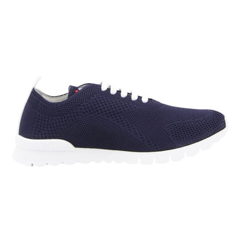 Kiton Textured Deep Blue Knitted Sneakers With Rugged Sole - NWT
